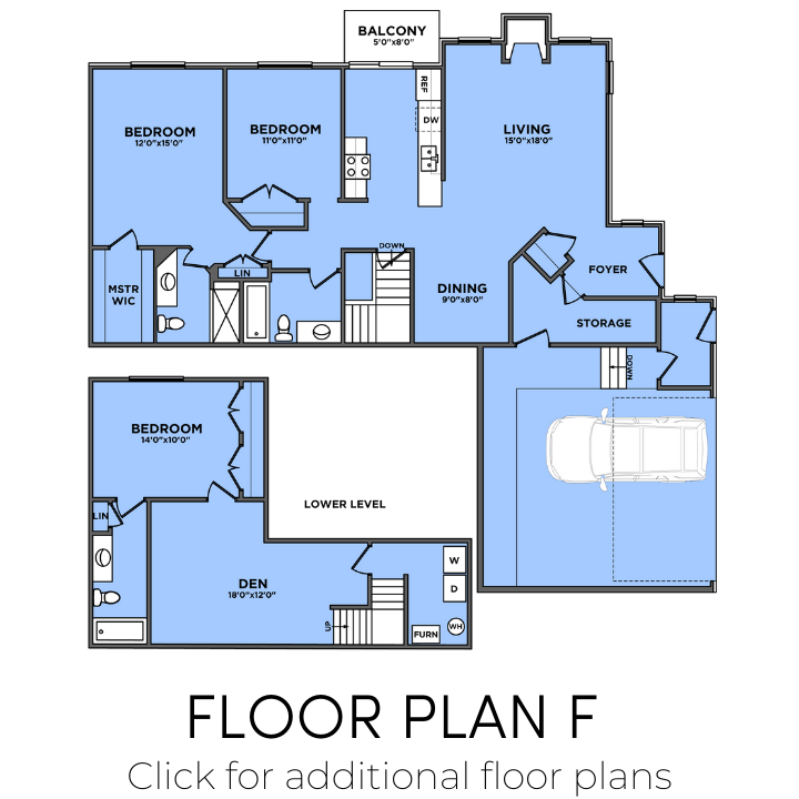 Floor plan for 3 beds, 3 baths, 2250 sqft